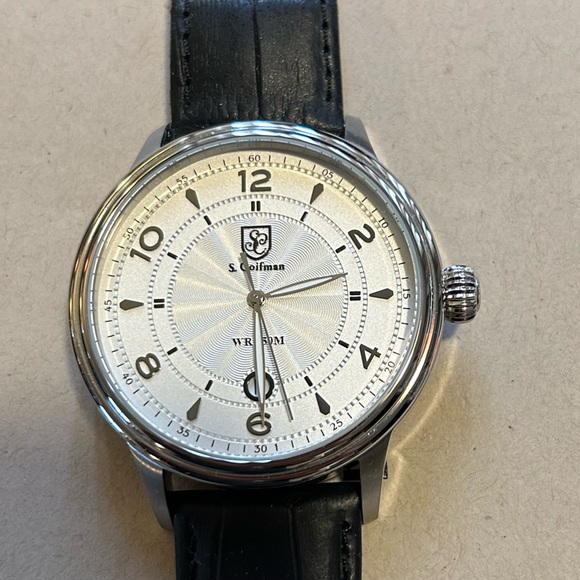 S Coifman Watch With 44mm Ceam Face & Black Leather Band - Picture 2 of 9